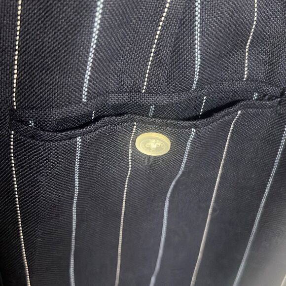 ✨Ralph Lauren Navy Pin Striped Wool-Blend Women's Straight Leg Lined Sz10 Pants✨ - Picture 6 of 7